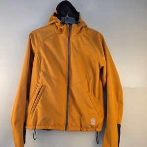 Loki Mens Softshell Jacket Orange Sherpa Fleece Lined Hooded Full Zip Large